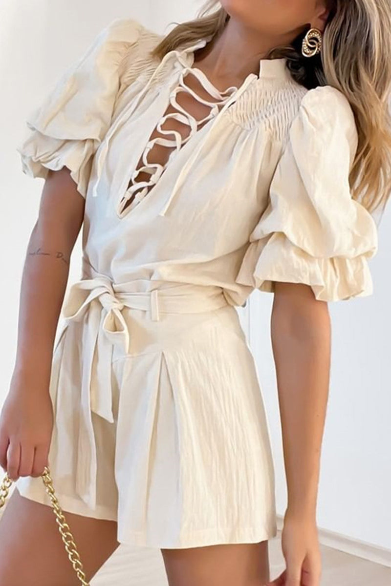 Esterina® | Elegant Romper With Ruffle Sleeves And High Waist