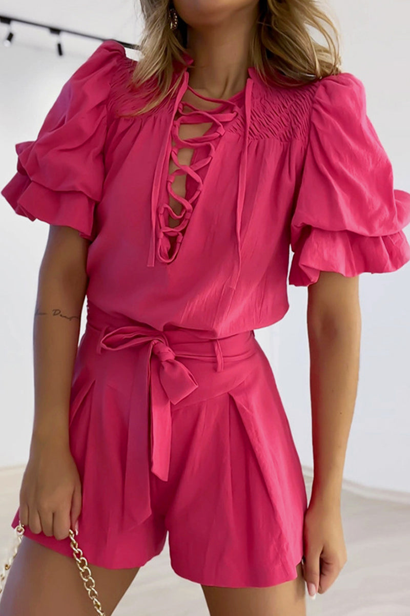 Esterina® | Elegant Romper With Ruffle Sleeves And High Waist