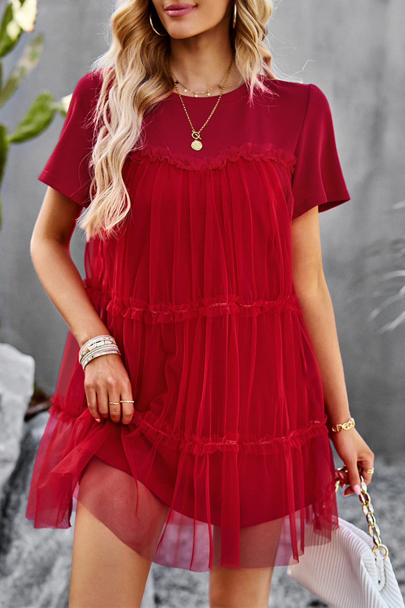 Adria® | Elegant Short-Sleeved Casual Mini Dress