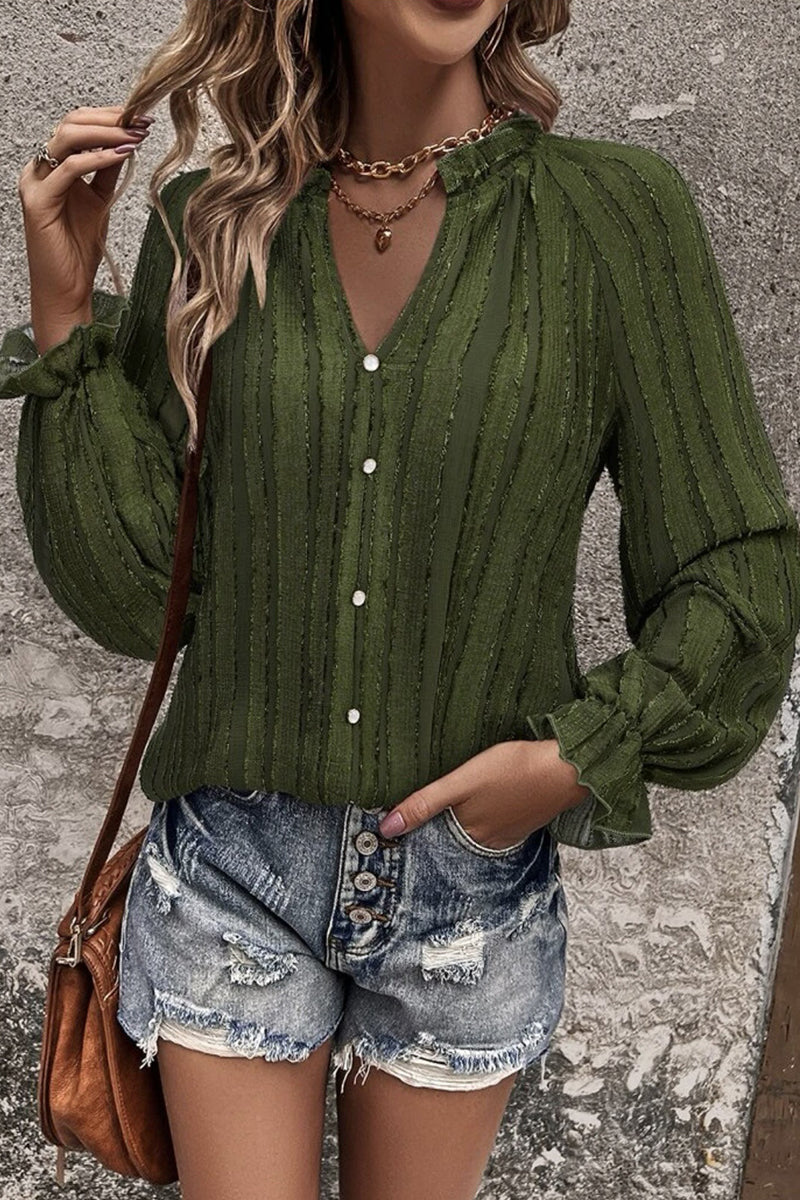 Erica® | Elegant Long-Sleeved Button-Down Blouse