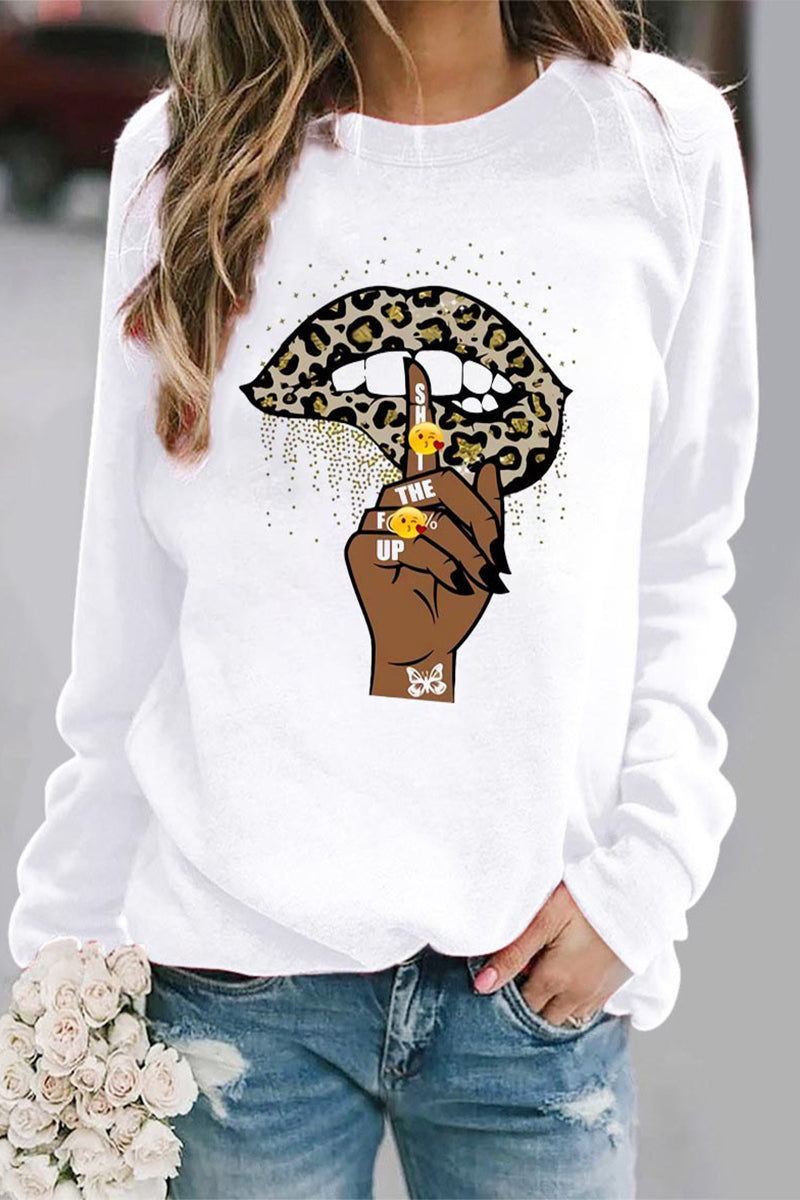 Merced | Casual lip printed O-neck tops