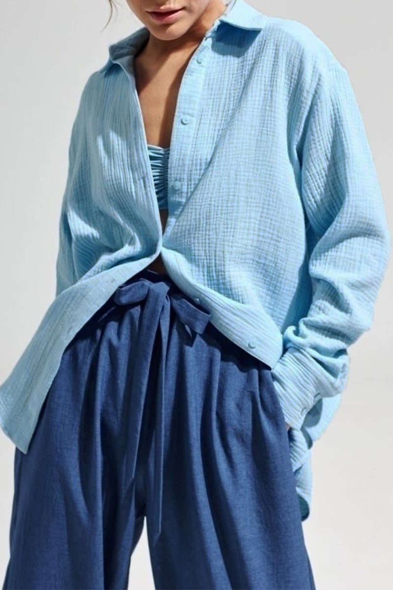Nadia | Elegant tops with a plain turn-down collar