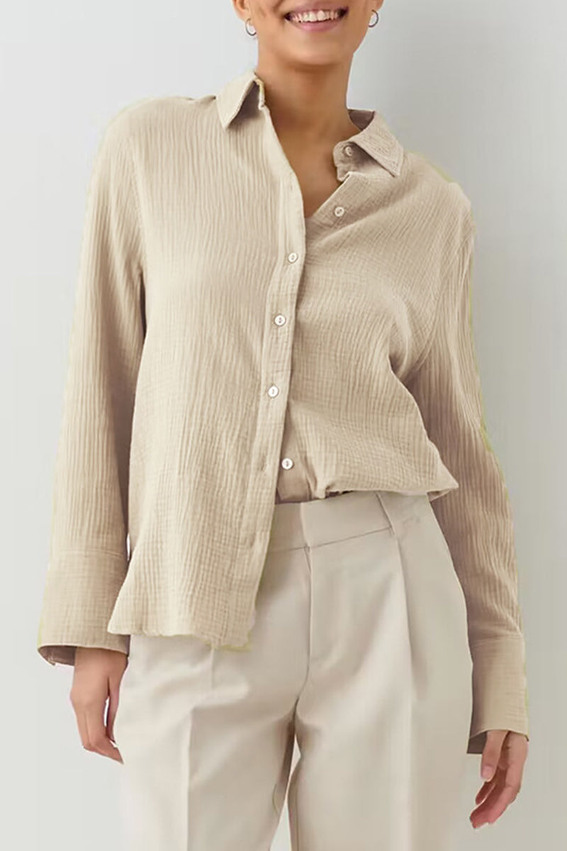 Nadia | Elegant tops with a plain turn-down collar