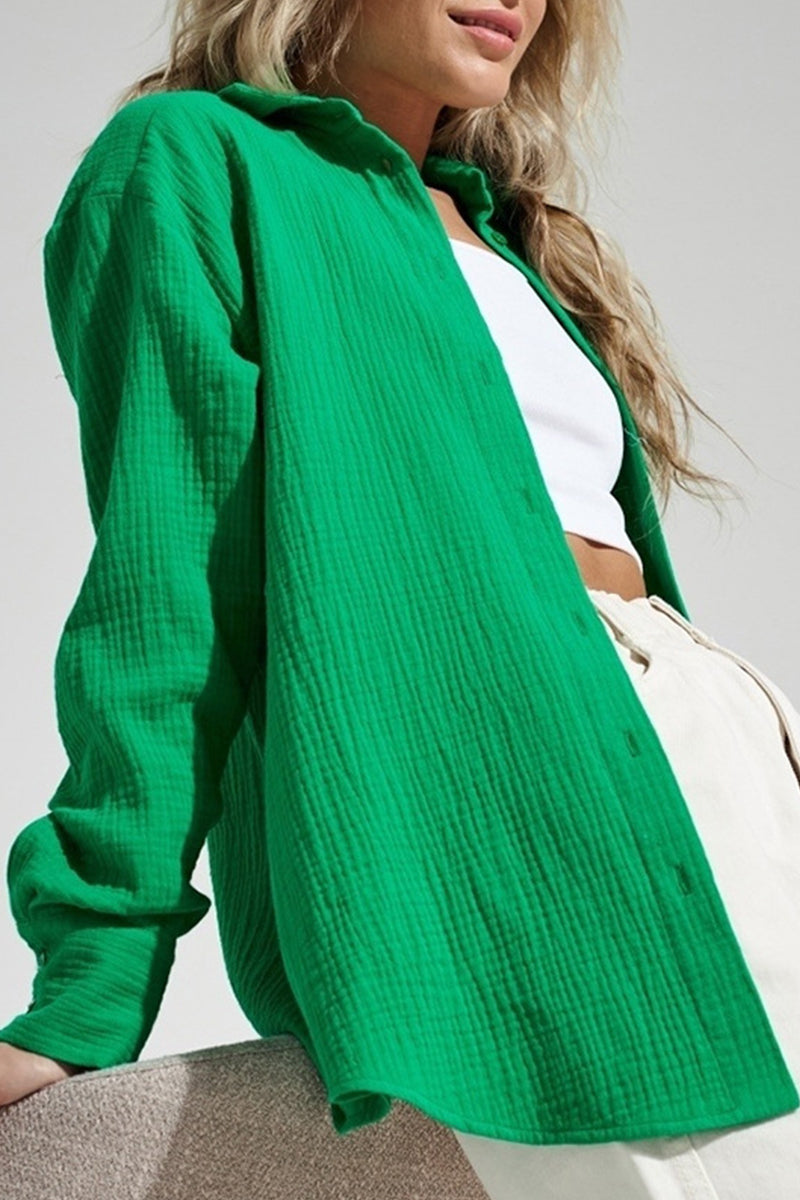 Nadia | Elegant tops with a plain turn-down collar
