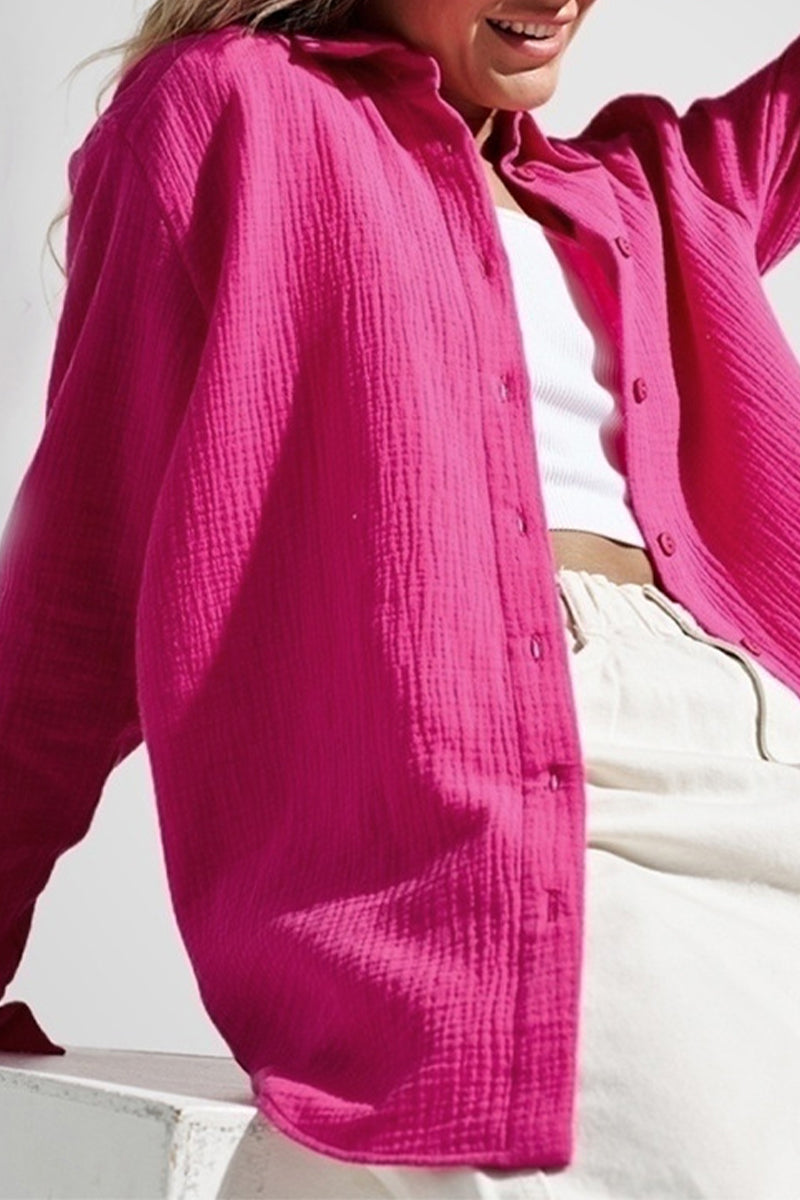 Nadia | Elegant tops with a plain turn-down collar