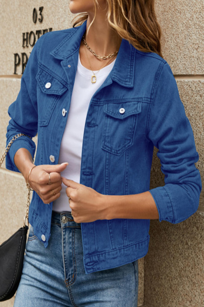 Monica | Casual Street Solid Patchwork Turn-Down Collar Outerwear