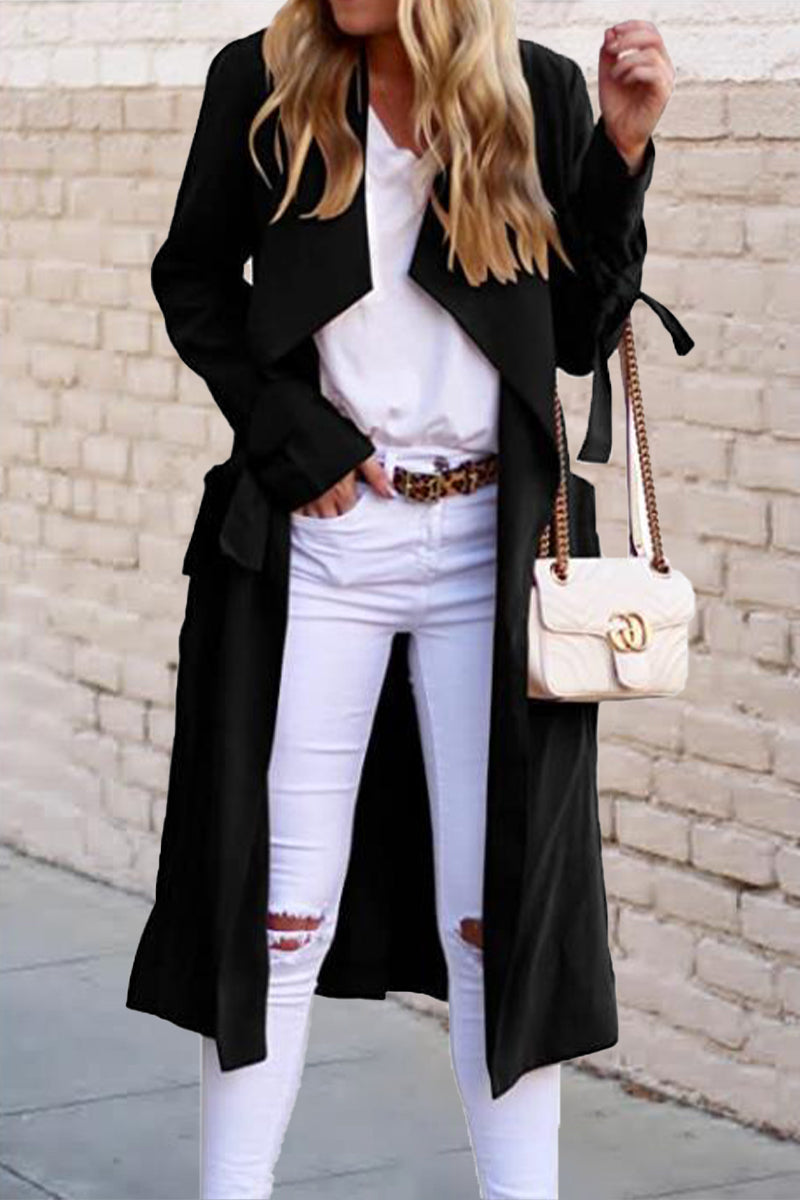 Paloma | British style solid frenulum outerwear