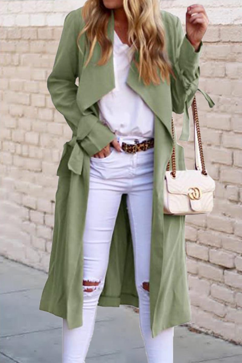 Paloma | British style solid frenulum outerwear