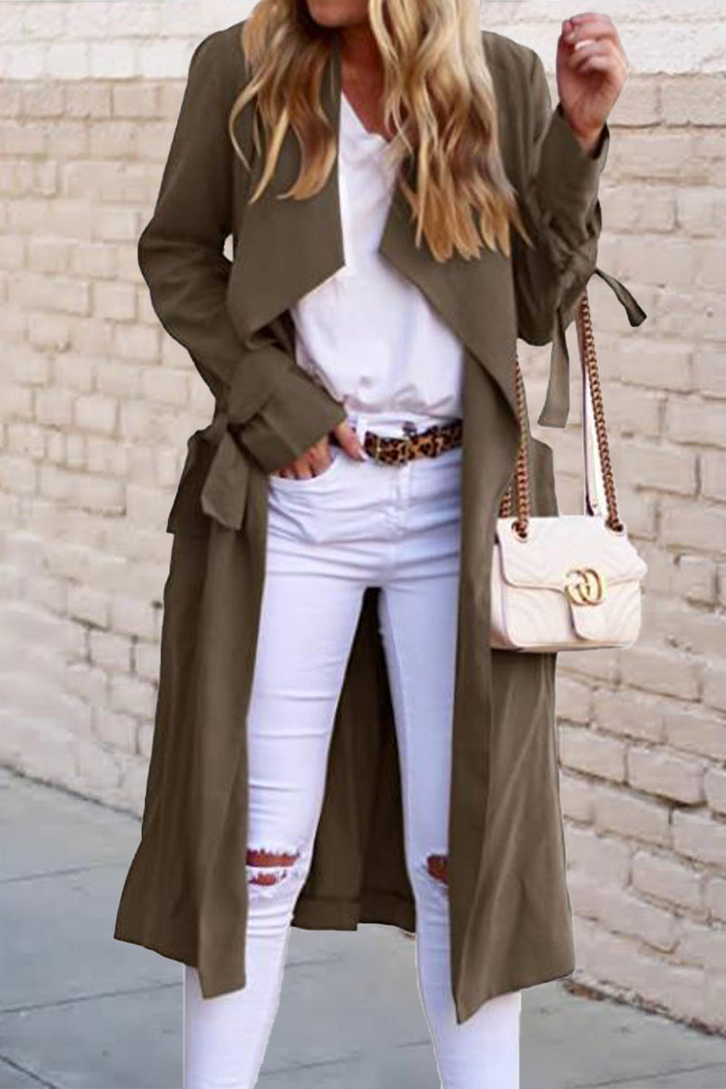 Paloma | British style solid frenulum outerwear