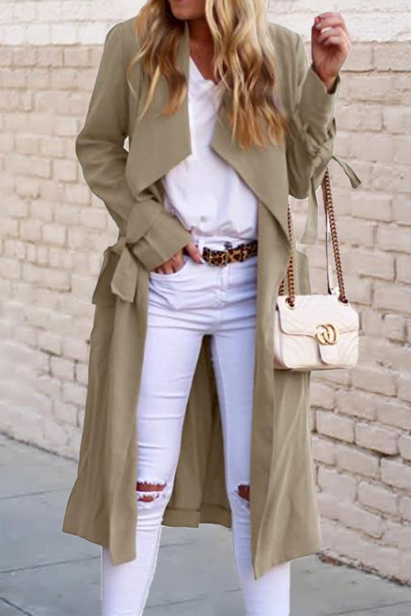 Paloma | British style solid frenulum outerwear