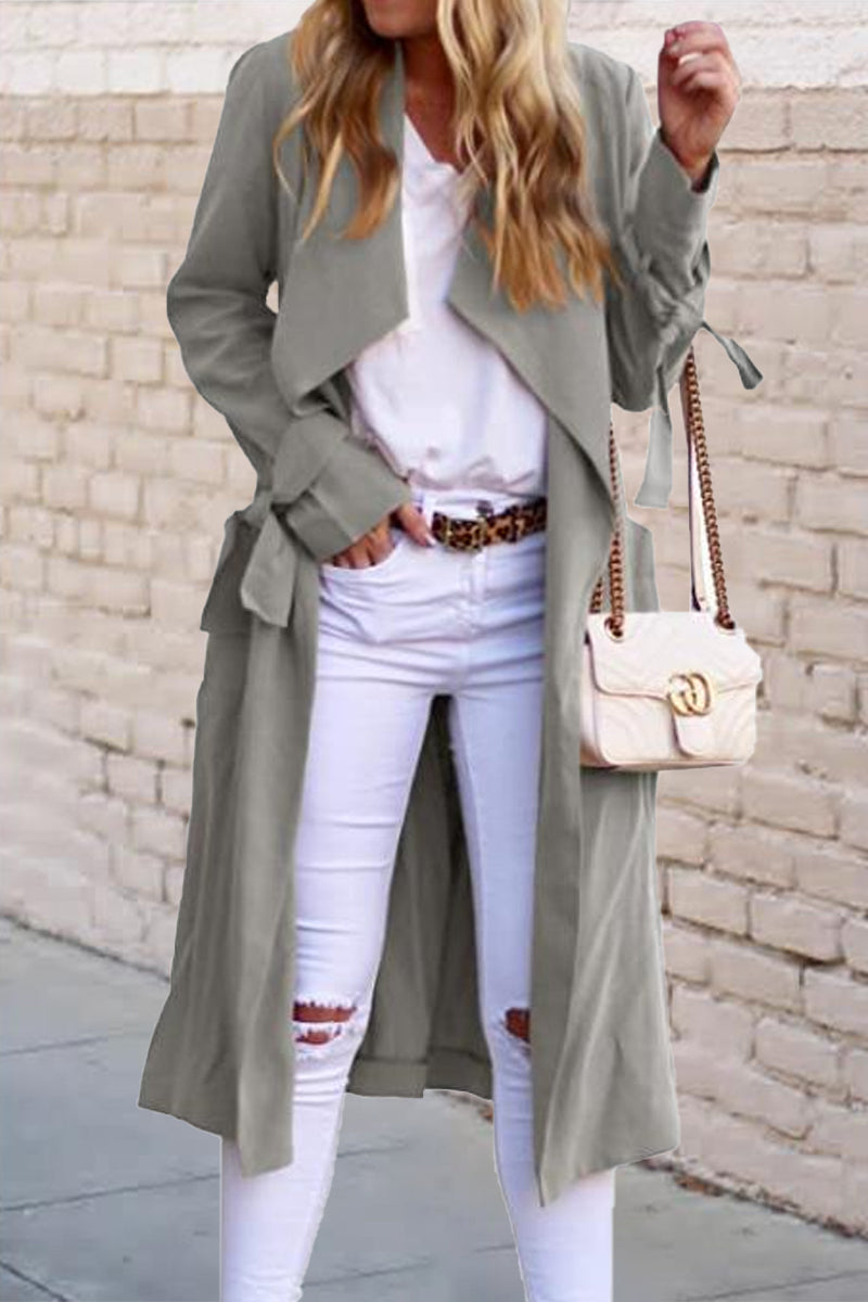 Paloma | British style solid frenulum outerwear
