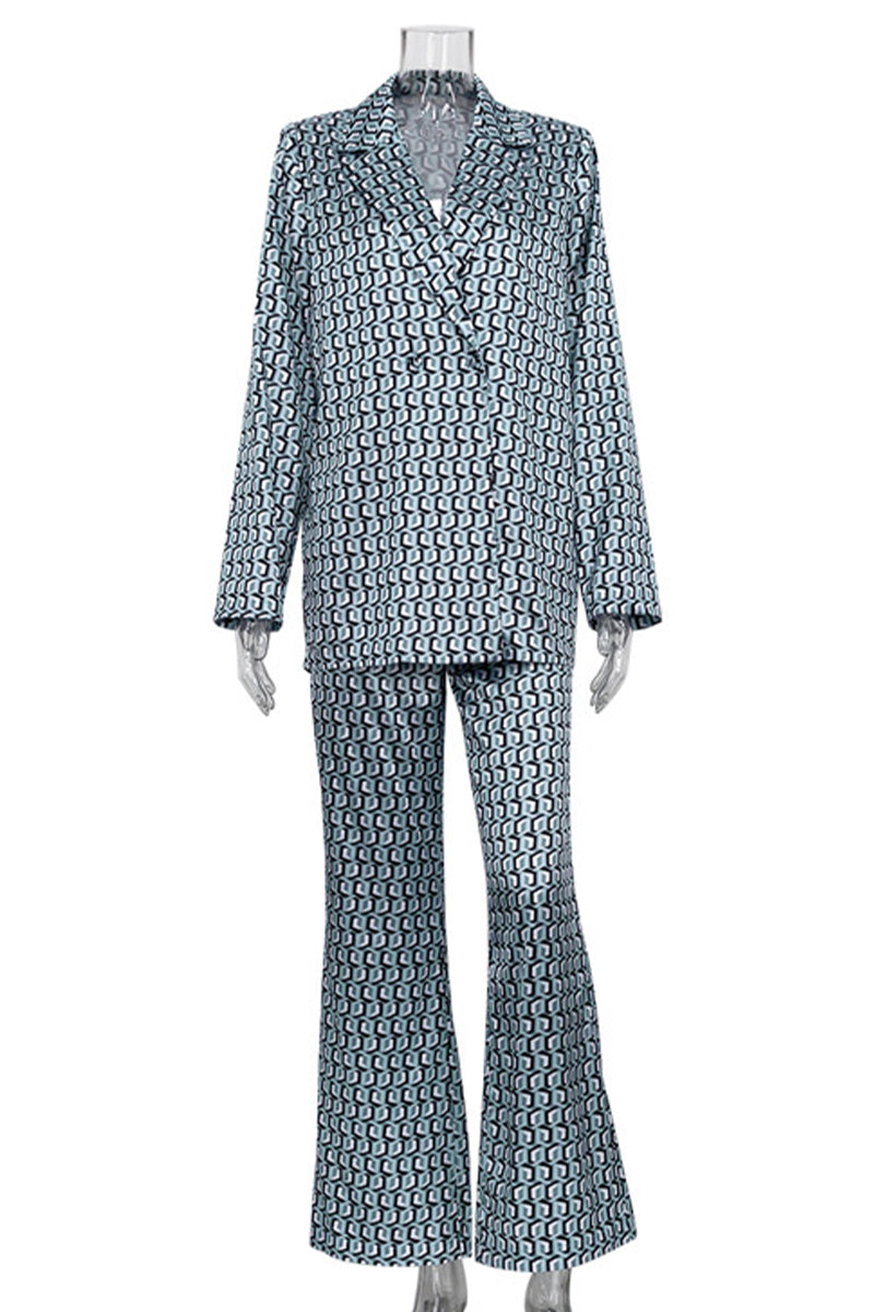Natividad | Casual Street Animal Print Patchwork Turndown Collar Long Sleeve Two Piece Suit