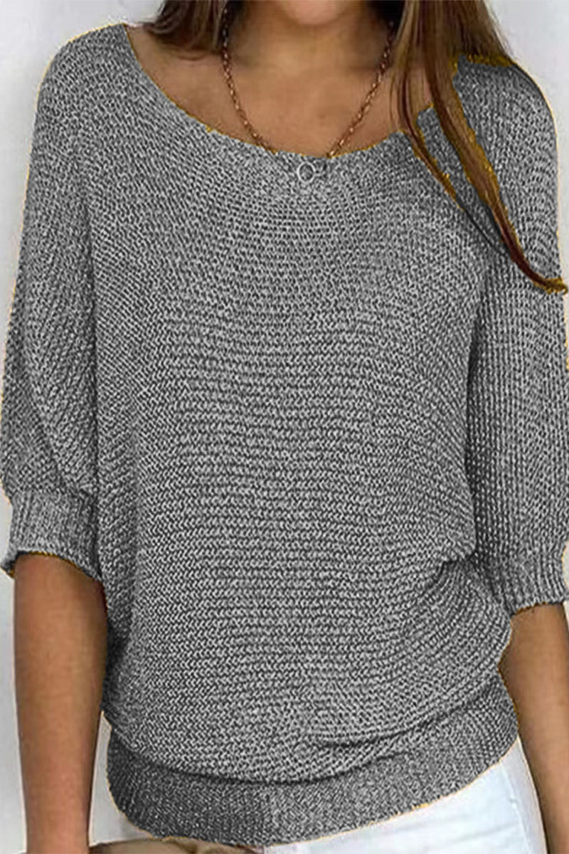 Octavia | Casual plain plain O-neck tops