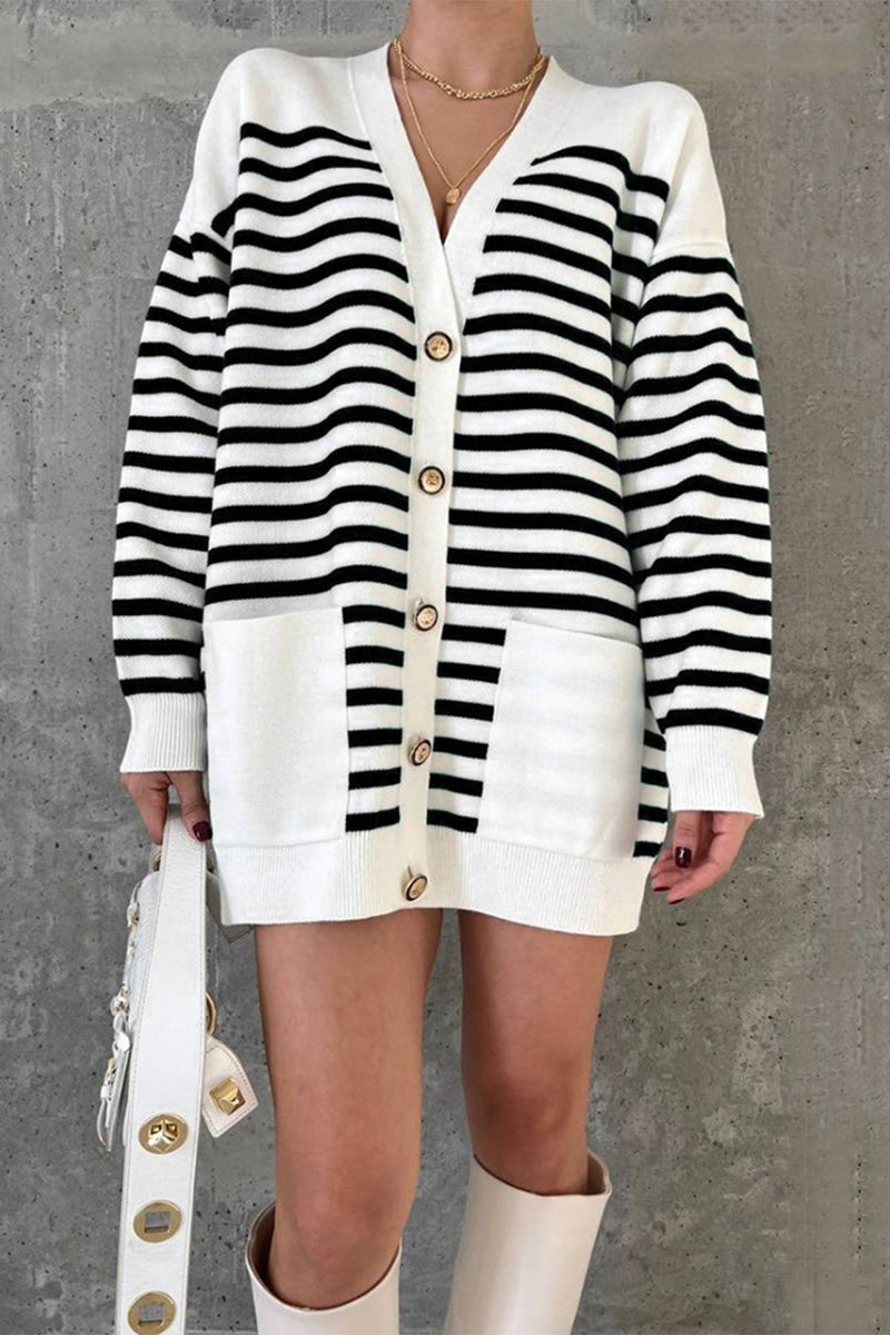Penélope | Street striped patchwork V-neck tops