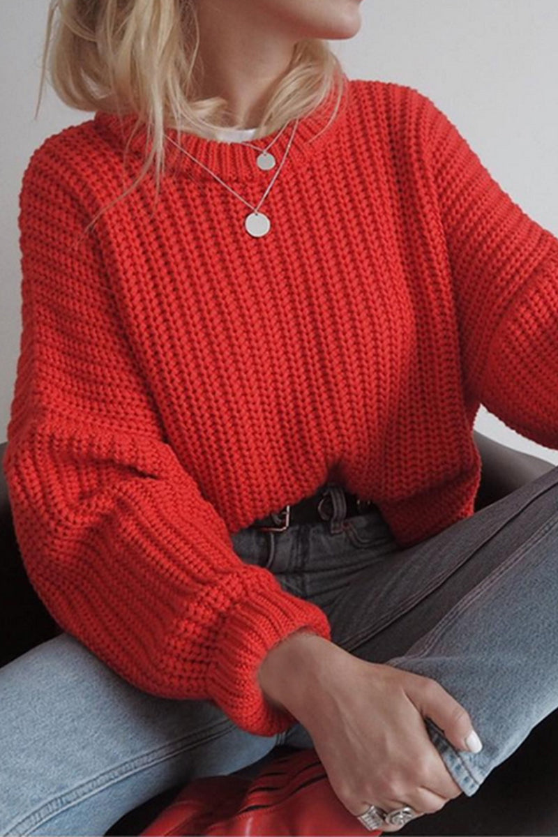 Pink | Casual solid color O-neck tops
