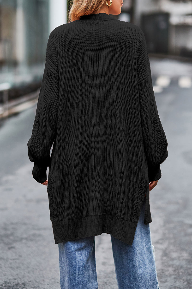 Sonia | Street Solid Pocket Cardigan Collar Tops