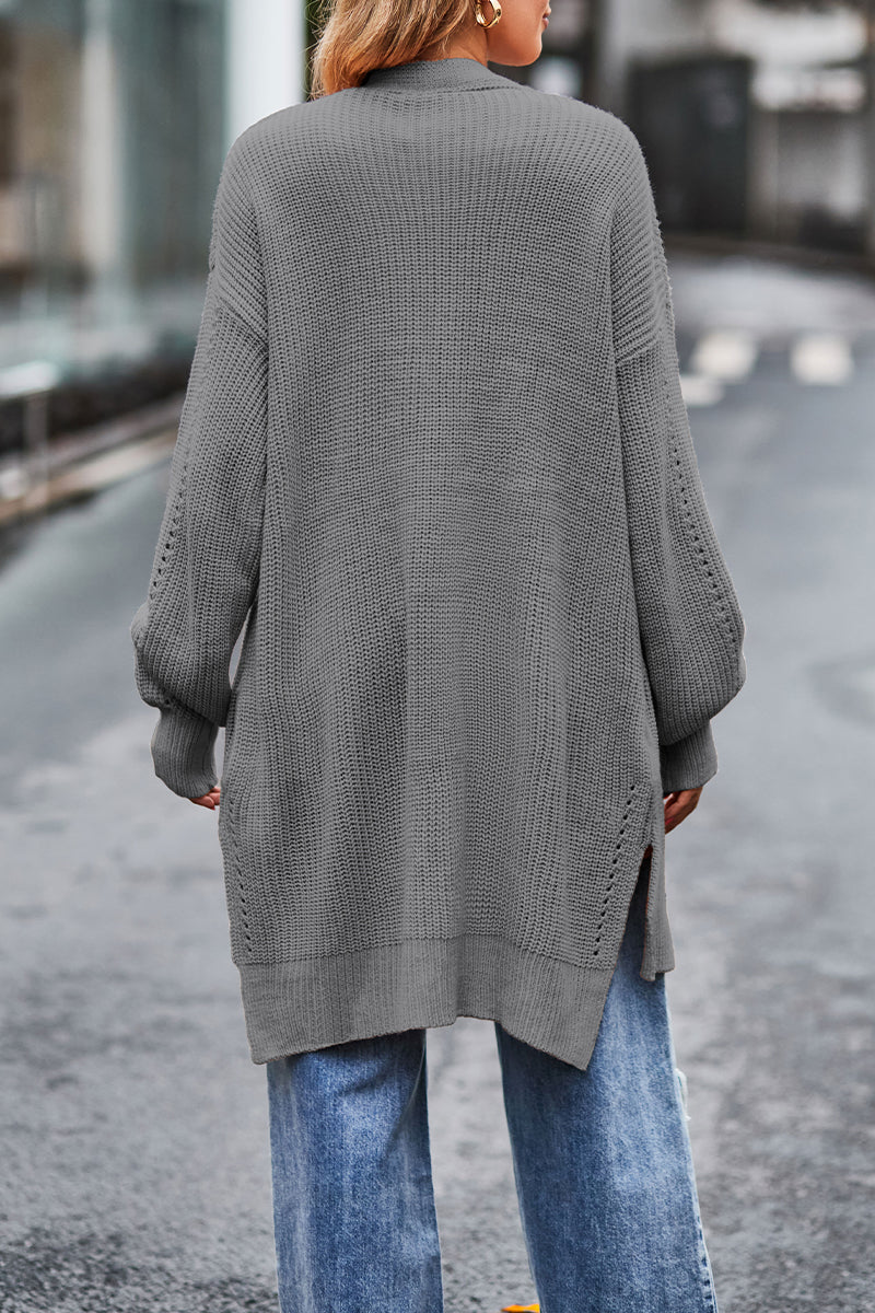 Sonia | Street Solid Pocket Cardigan Collar Tops