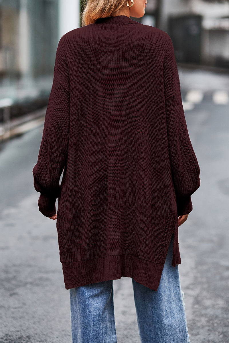 Sonia | Street Solid Pocket Cardigan Collar Tops