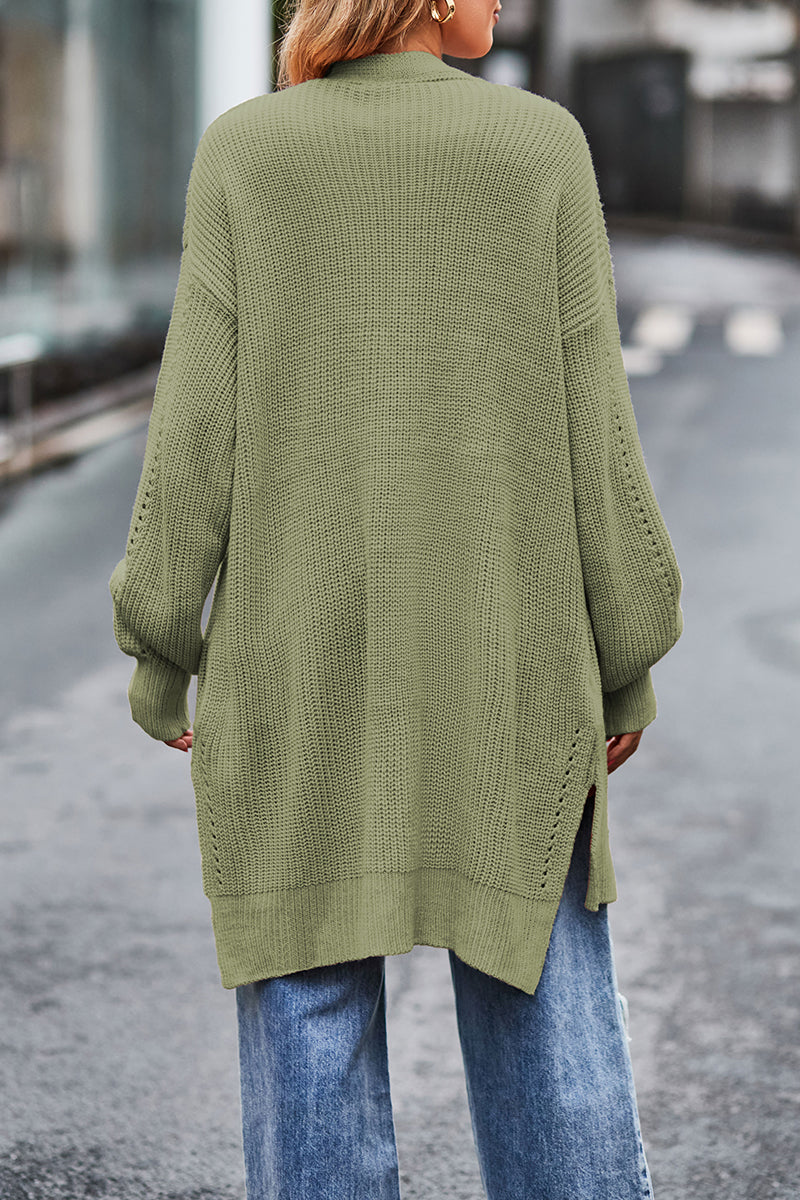 Sonia | Street Solid Pocket Cardigan Collar Tops