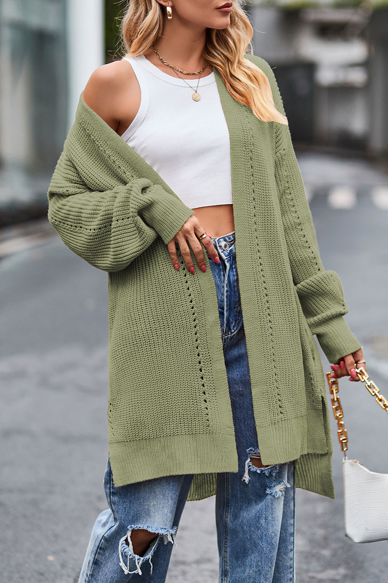 Sonia | Street Solid Pocket Cardigan Collar Tops
