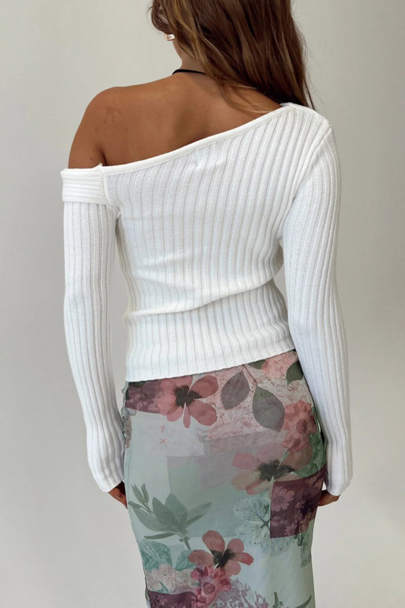 Viviana | Casual solid patchwork tops with slanted collar