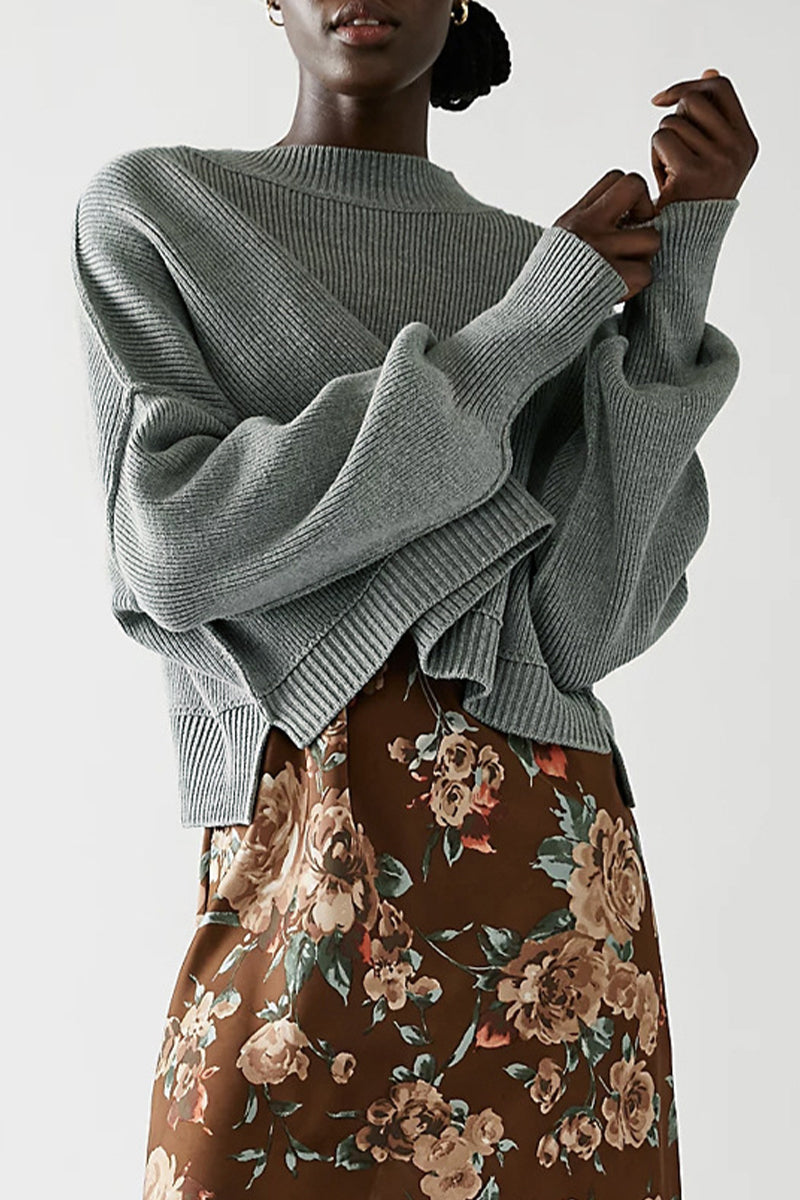 Yazmin | Casual solid patchwork O-neck tops