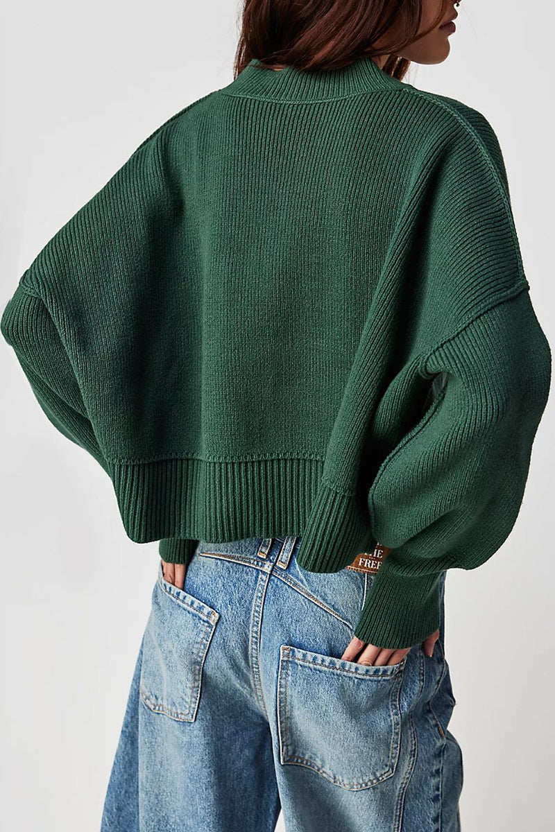 Yazmin | Casual solid patchwork O-neck tops