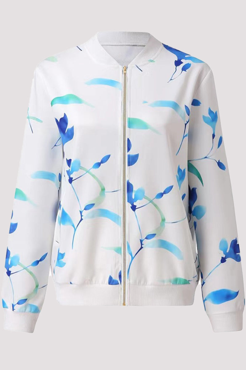 Zoe | Casual outerwear with floral patchwork and O-neck