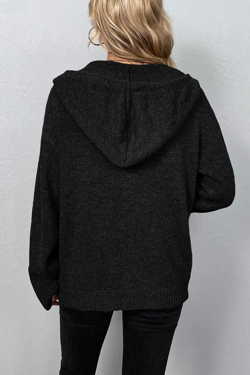 Alma | Casual tops with plain buttons and hooded collar