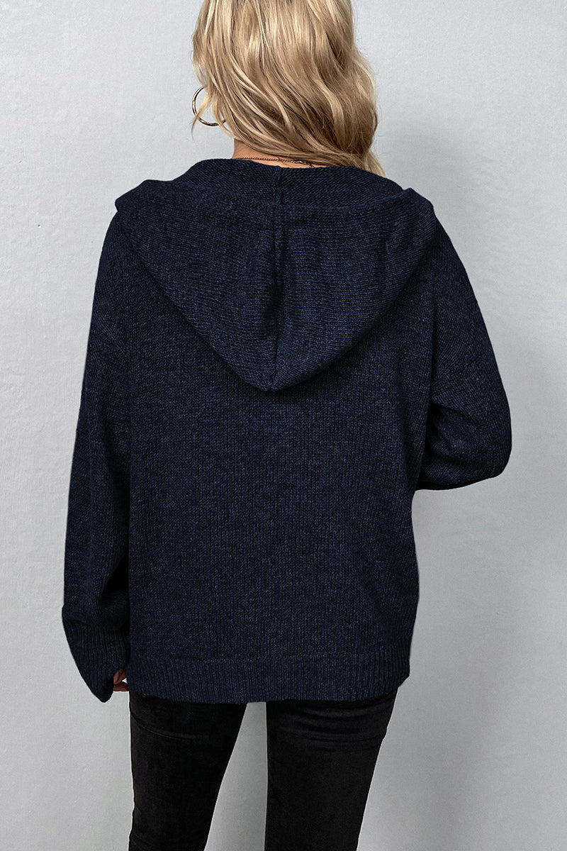 Alma | Casual tops with plain buttons and hooded collar