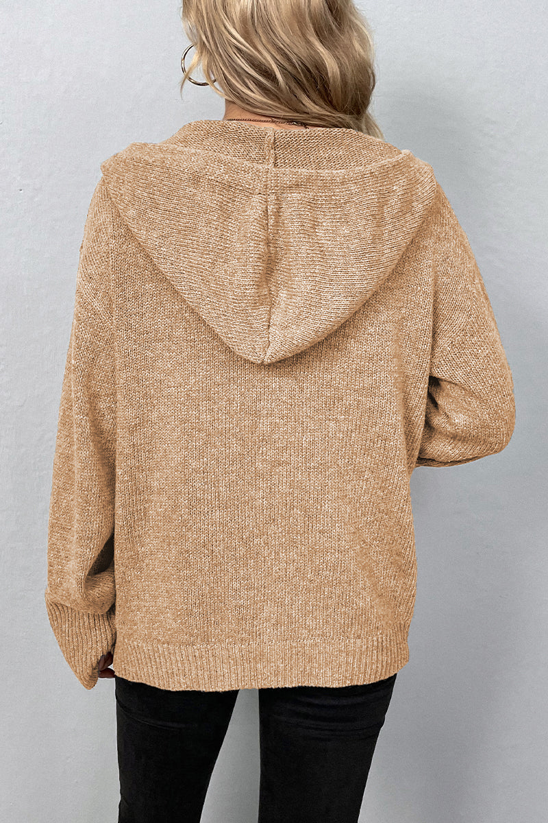 Alma | Casual tops with plain buttons and hooded collar