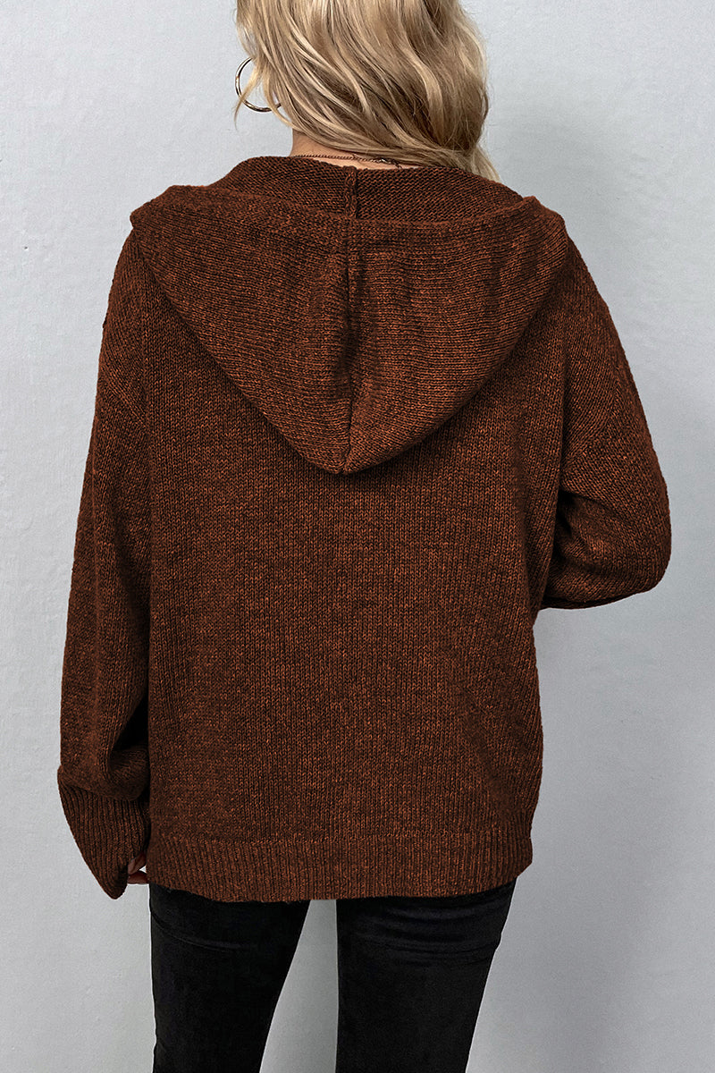 Alma | Casual tops with plain buttons and hooded collar