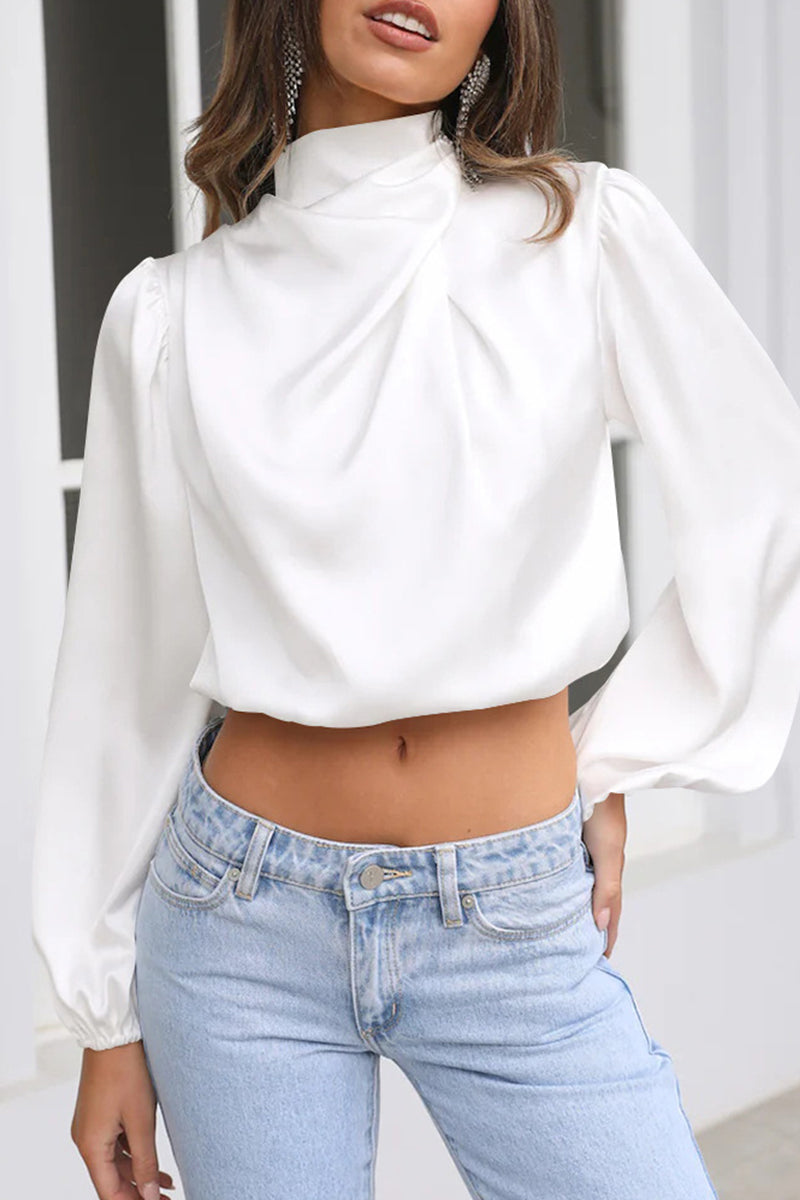 Amalia | Elegant solid patchwork halter tops