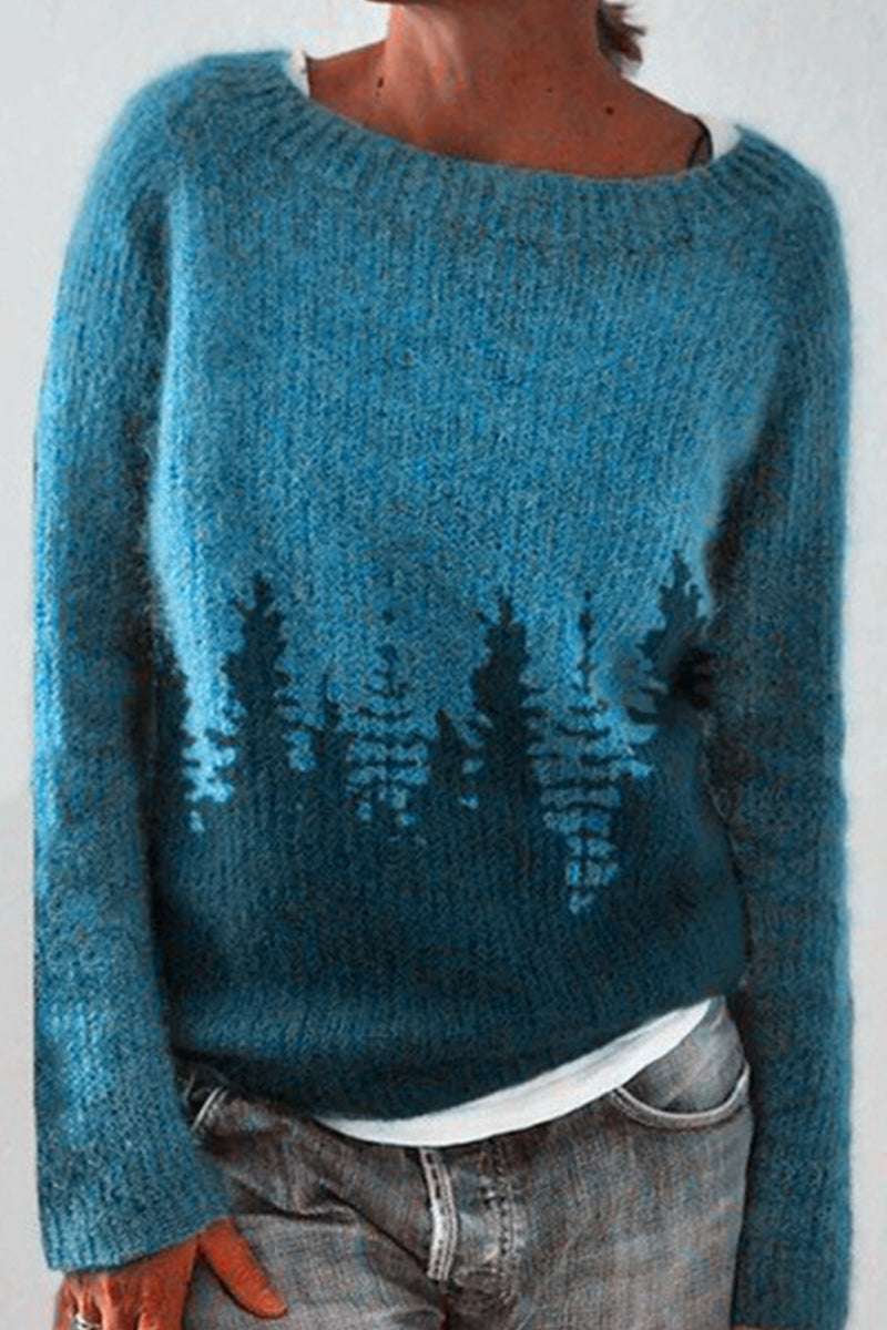 Luisa | Casual color block sweaters with O-neck and contrast
