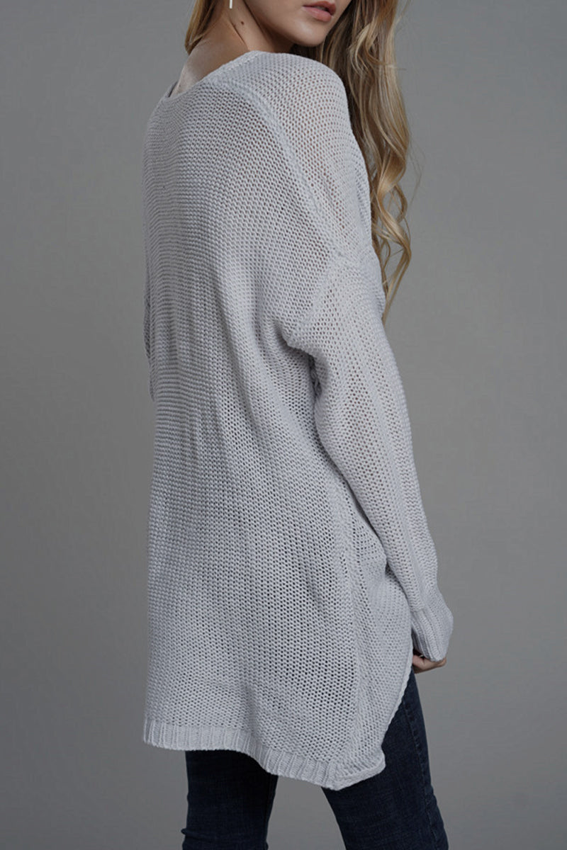 Caridad | Casual solid patchwork V-neck tops