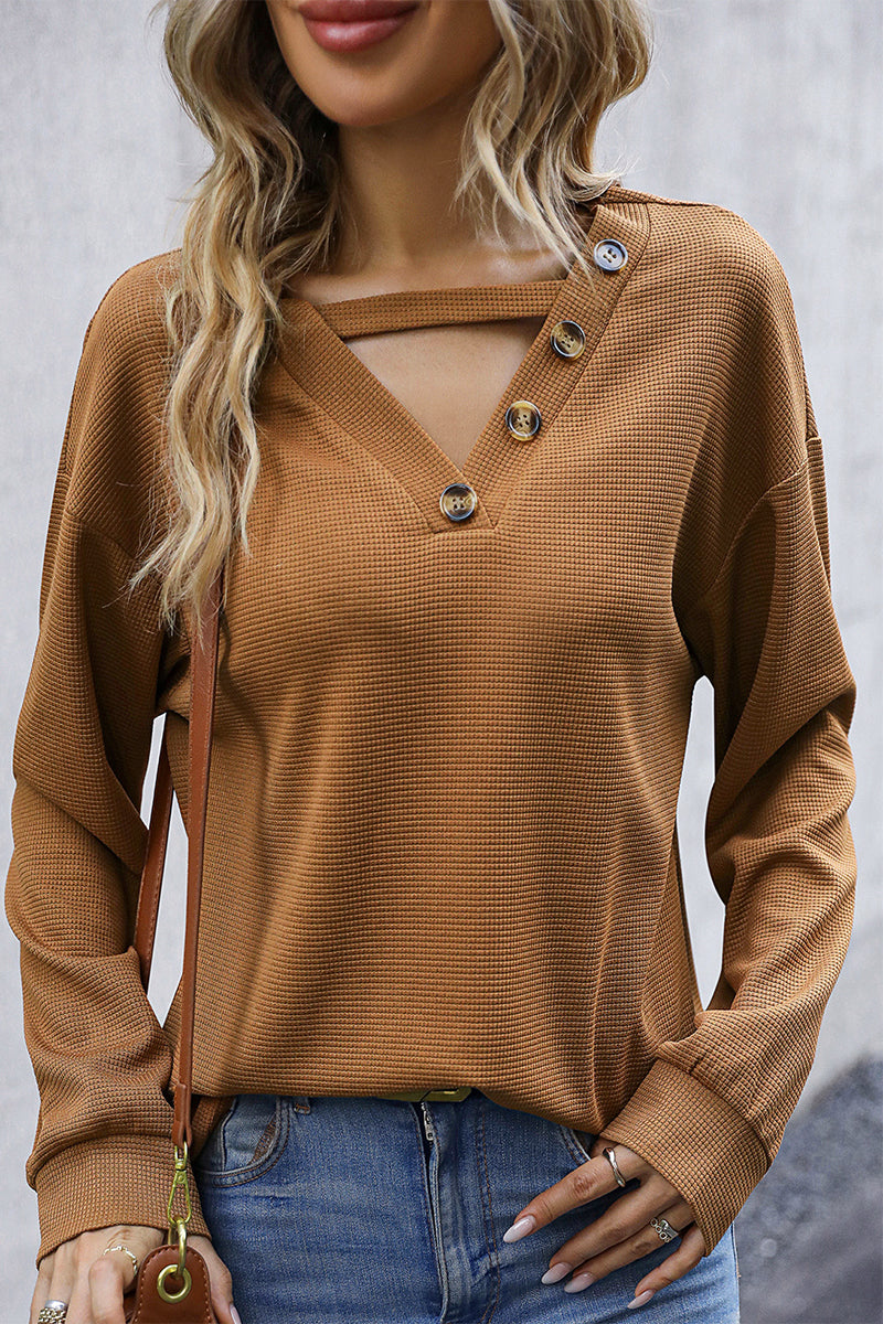 Catalina | Casual tops with plain buttons