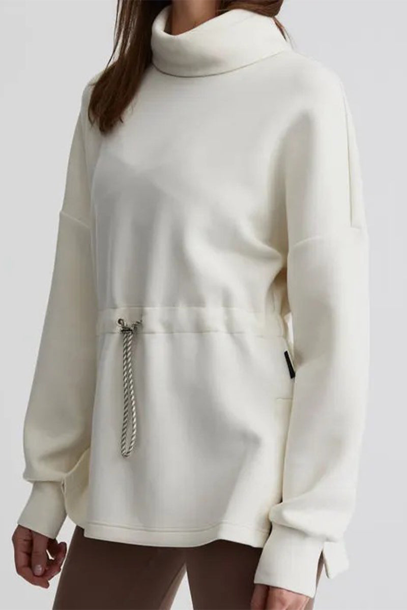 Danna | Casual solid color drawstring half turtleneck sweaters
