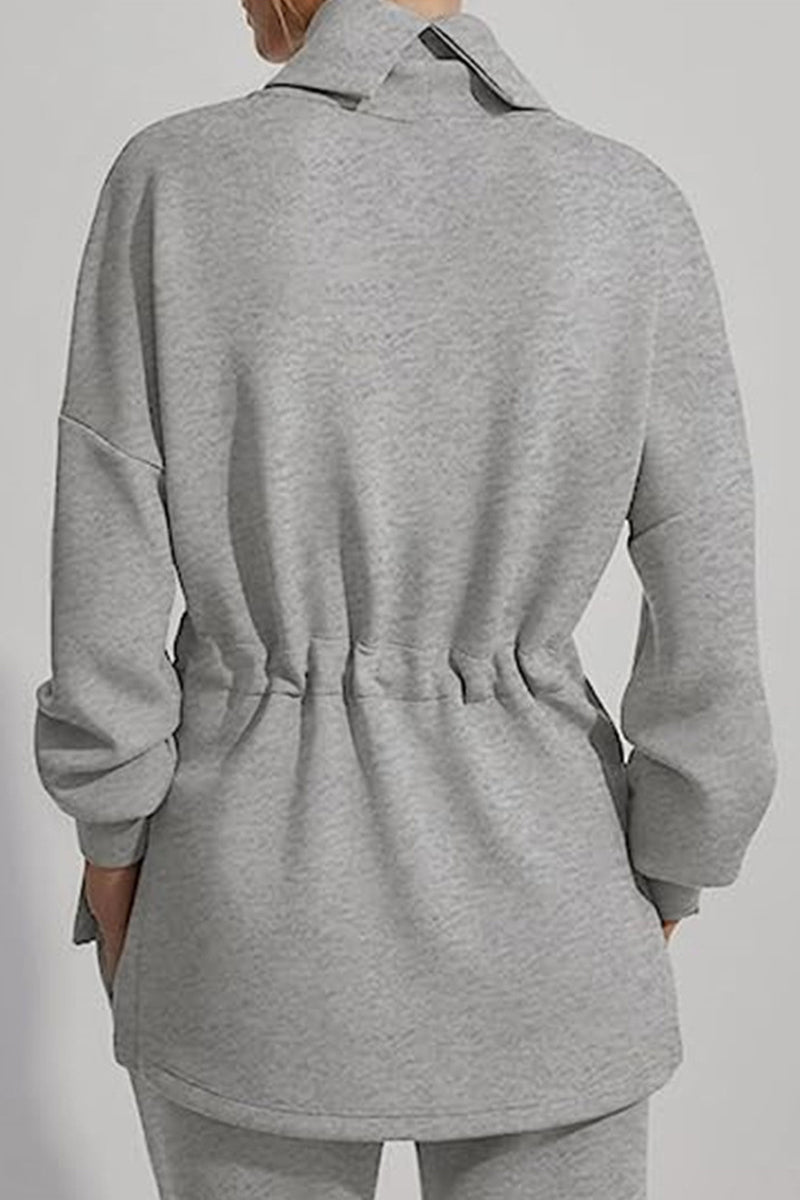 Danna | Casual solid color drawstring half turtleneck sweaters