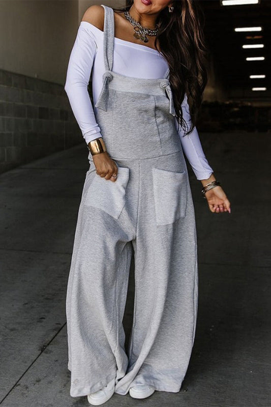 Elisa | Casual solid color loose jumpsuits with scoop neck