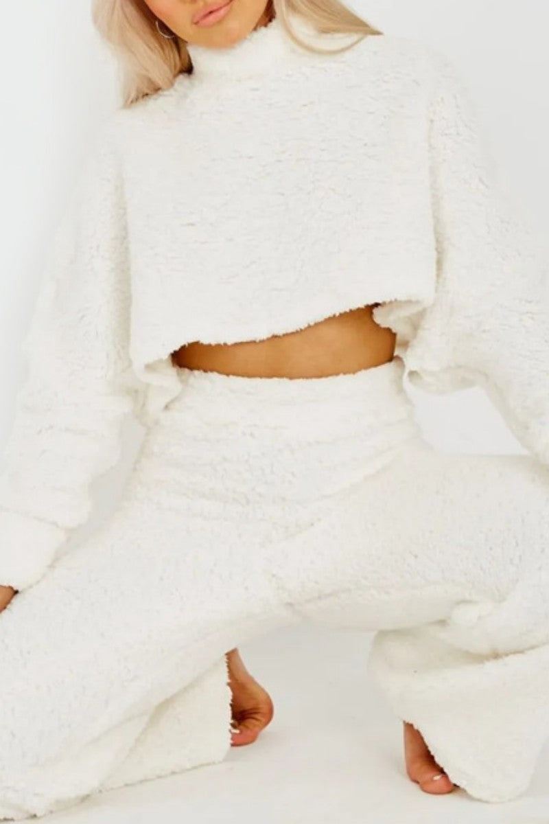 Flora | Casual solid color half turtleneck long sleeve two piece sweater