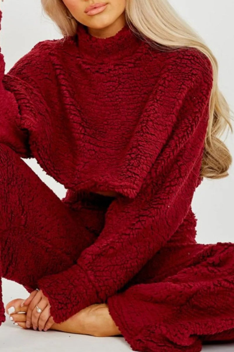Flora | Casual solid color half turtleneck long sleeve two piece sweater