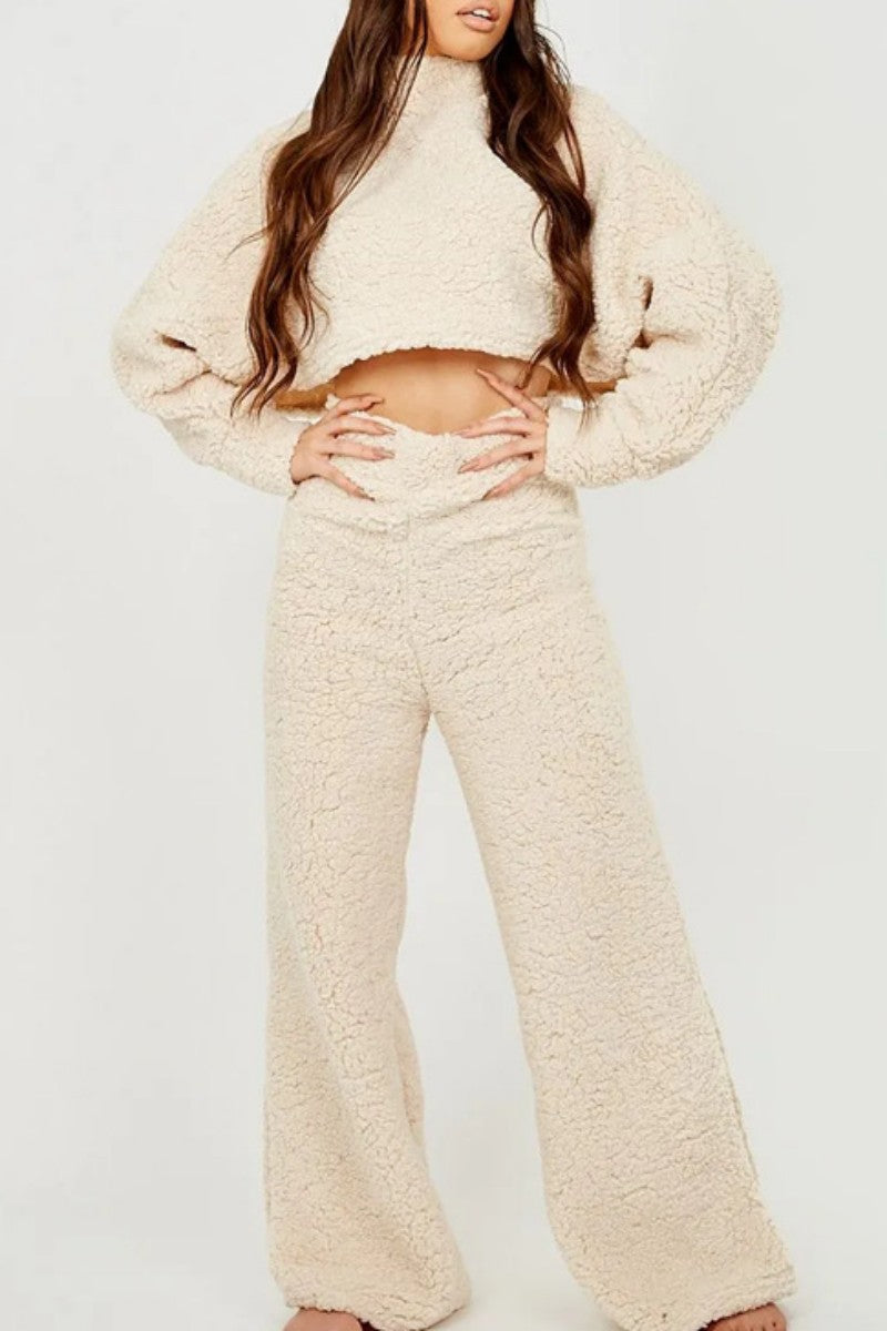 Flora | Casual solid color half turtleneck long sleeve two piece sweater