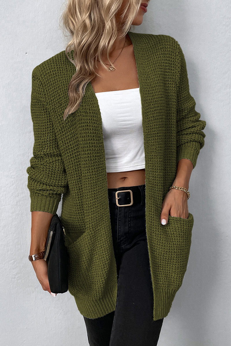 Gloria | Elegant solid color outerwear with V-neck and pocket