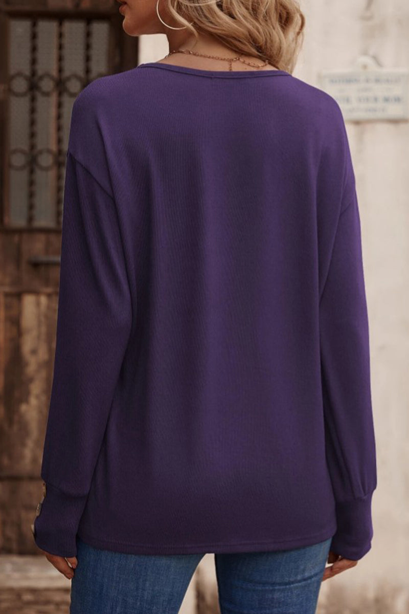 Hilda | Sexy, simple, solid color button up V-neck tops