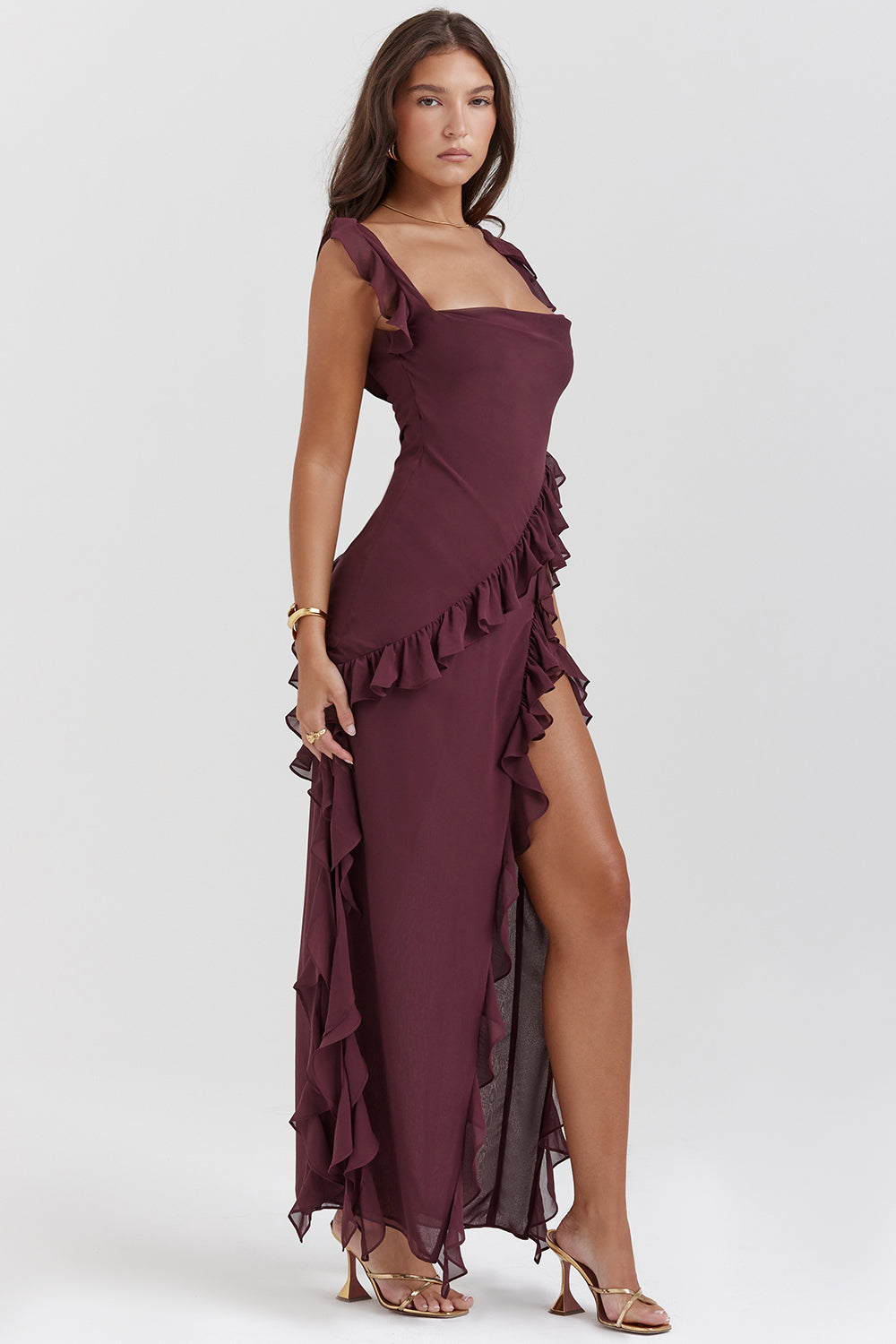 Pamela® | Elegant Long Dress With Ruffles