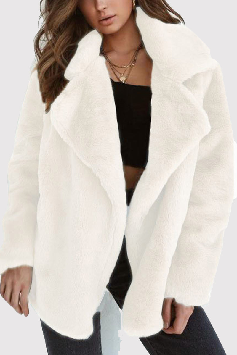 Ivana | Casual solid patchwork turn-down collar outerwear