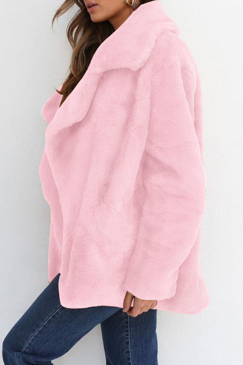 Ivana | Casual solid patchwork turn-down collar outerwear