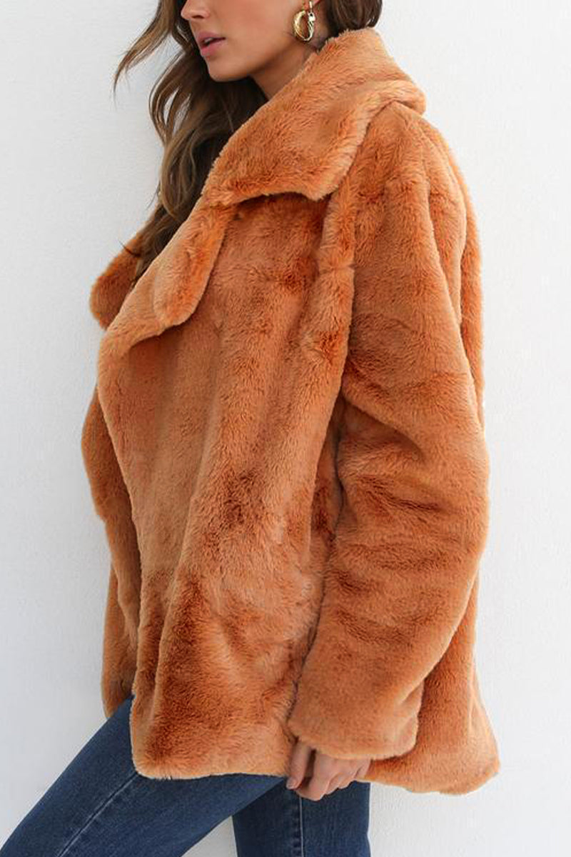 Ivana | Casual solid patchwork turn-down collar outerwear