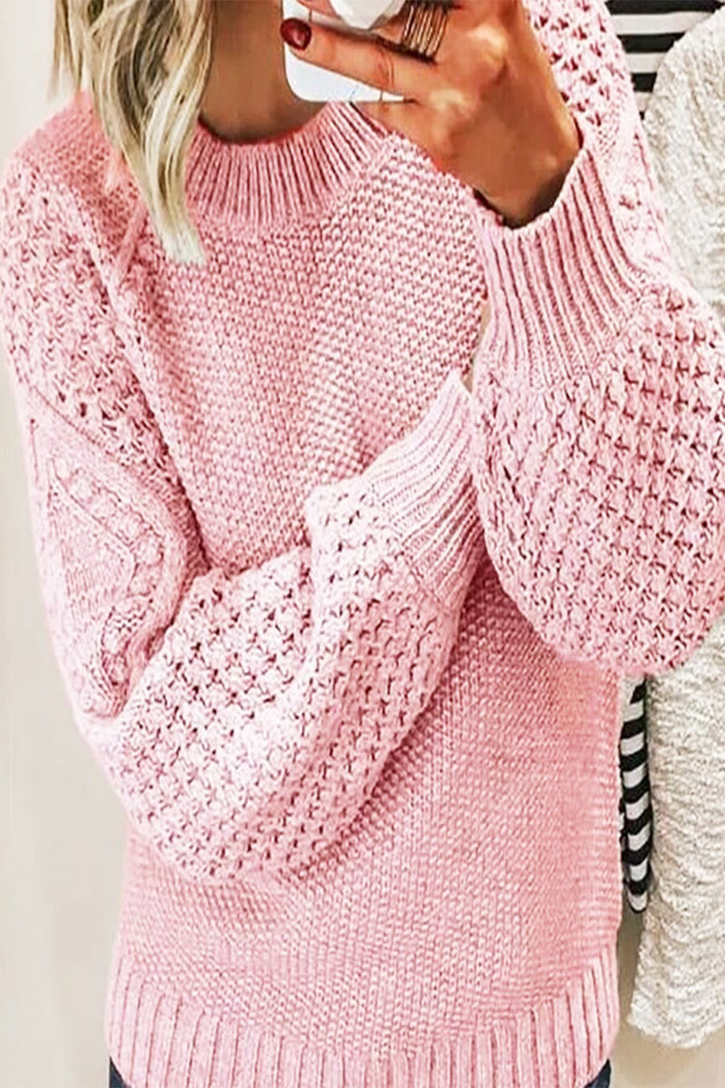Isabella | Casual solid patchwork O-neck tops