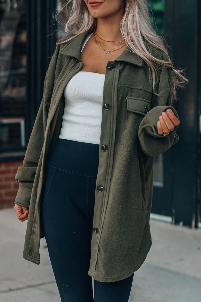 Lorena | Casual tops with a plain turn-down collar and pockets